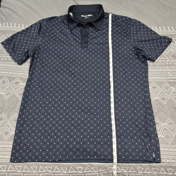 Mizzen + Main Versa Polo In Navy Diamond Dot Pattern Size Large - Picture 3 of 6